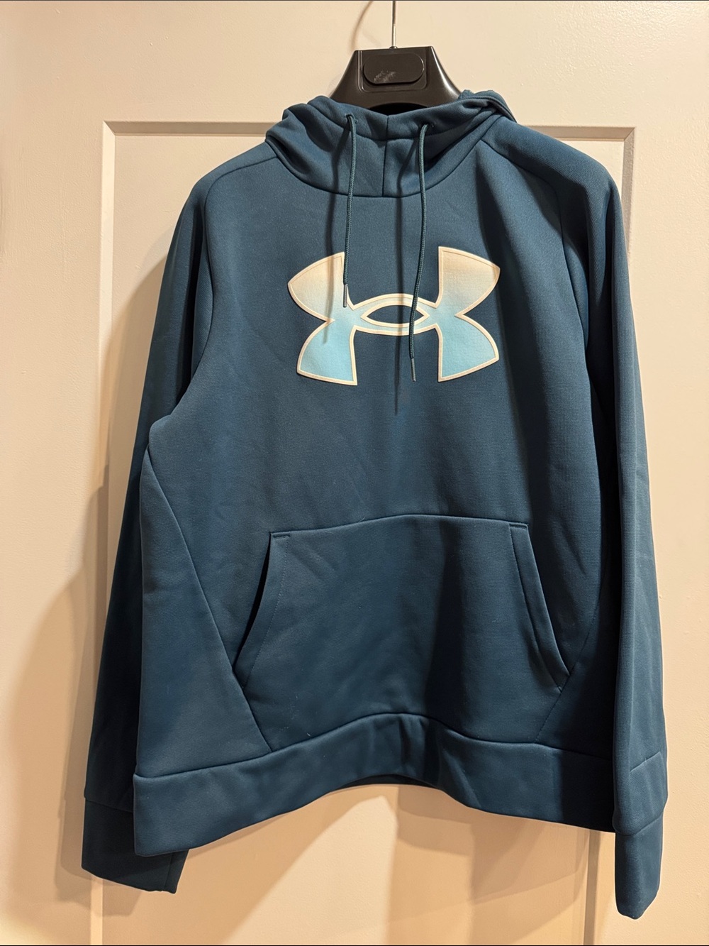 Under Armour Teal Blue Crewneck Hoodie with Light Blue Logo